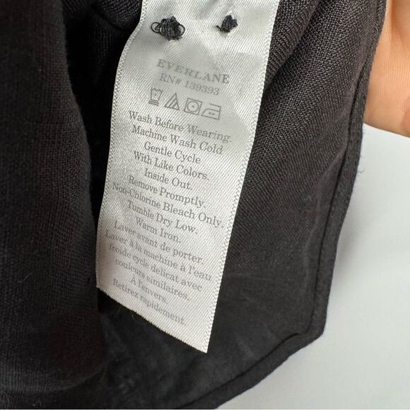 Everlane black linen button down shirt size 4